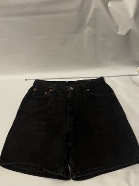 Vintage Levi's Black Denim Shorts (Size 12): High-waisted Y2K